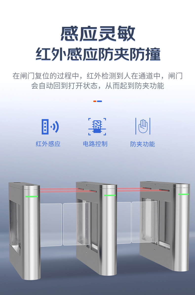 Qigong Pedestrian Passage Gate Three Roller Gate Machine Site Swing Gate Dynamic Unit School Face Recognition Quick Pass Gate