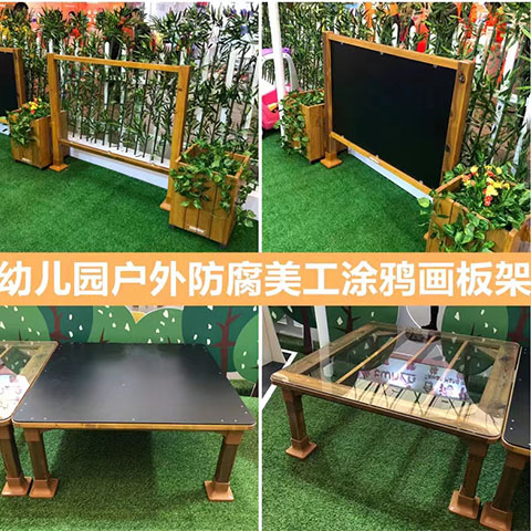 Anticorrosive wooden transparent painting board for children's outdoor graffiti frame, double-sided blackboard, wooden acrylic flush painting frame