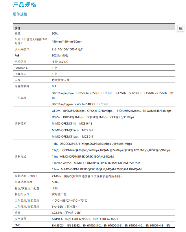 Huasan H3C main network WA6530-LI-FIT wireless access equipment high-density AP three frequency six stream rate 5.375G