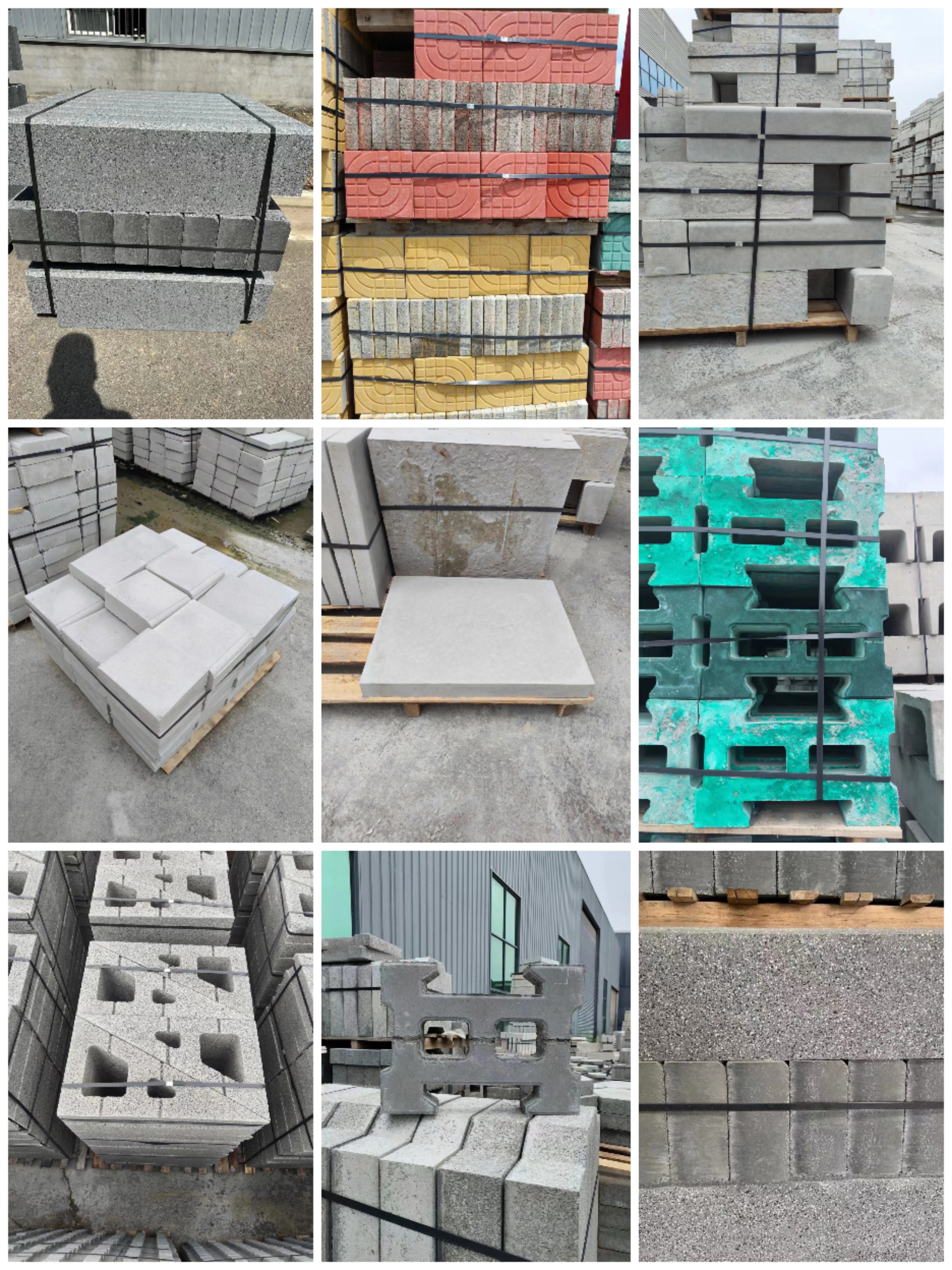 Hexagonal slope protection brick module brick well, splayed grass planting brick, tactile paving brick, tree enclosure, stone well cover