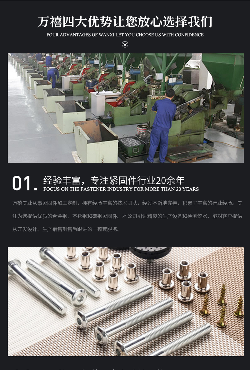 Wanxi manufacturers can customize the 10.9 grade high-strength outer hexagonal flange bolt fastener series