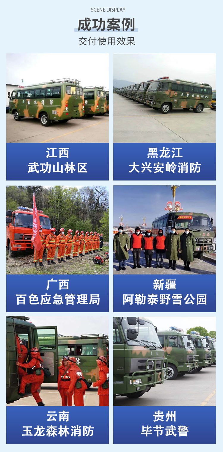 Dongfeng four-wheel drive fire personnel transport vehicle - all terrain off-road bus - Guoliu Weichai 170 horsepower