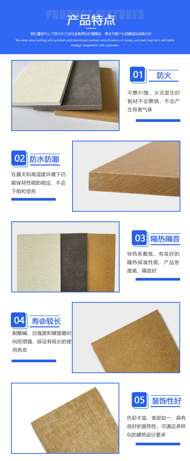 Various specifications of colored full body fiber cement board for Eljia exterior wall decoration