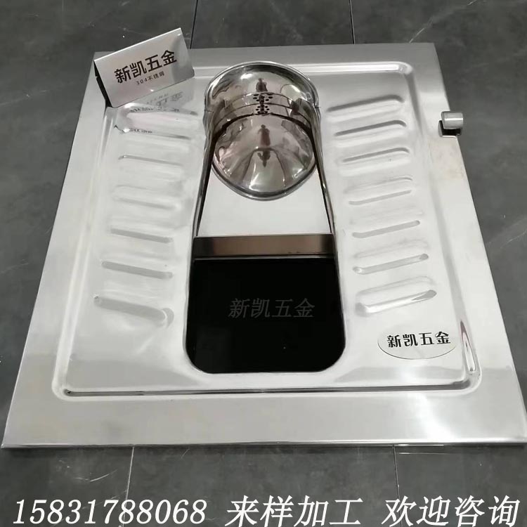 Stainless steel push pull rod dry toilet with lid for separating feces and feces, squatting pit for odor prevention, no water flushing, and large sewage outlet for biodegradation