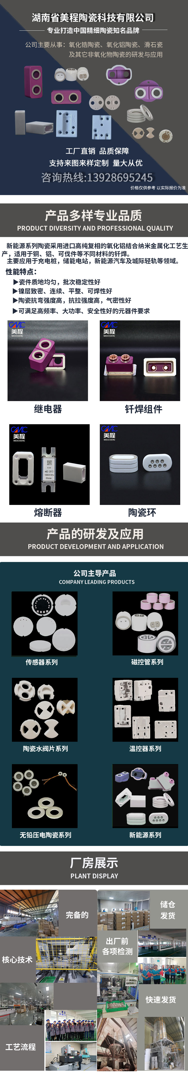 Meicheng Electric Ceramics Industry Electroceramics Alumina Ceramic Sheet Insulation Special Ceramic Plate Processing and Production Source Factory