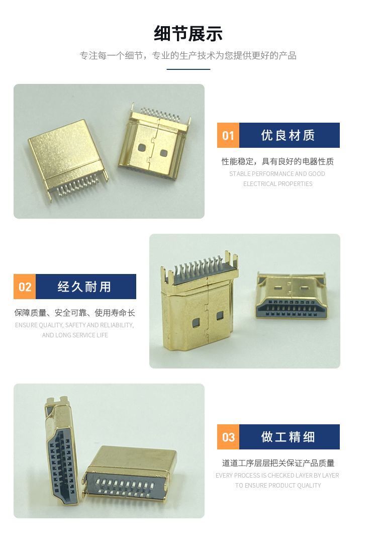 HDMI interface AM clamp board 1.60 high-definition socket connector easy to pull out, easy to plug in, but not return PIN