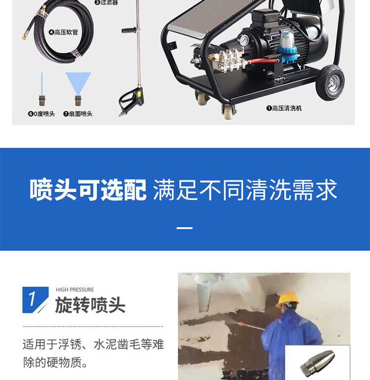 Fully automatic high-pressure pipeline dredging machine with manual push cold water high-pressure cleaning machine with low failure rate