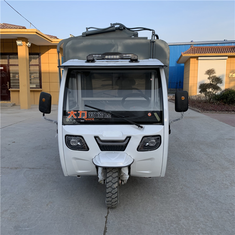 Electric garbage truck cleaning vehicle Community property three wheel four wheel garbage truck Hanging bucket self loading and unloading environmental sanitation vehicle