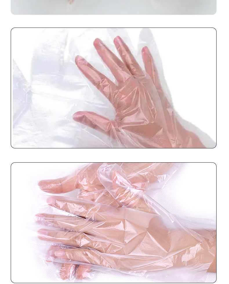 Disposable PVC transparent medical examination gloves, household cleaning, kitchen, dental beauty and sanitary materials