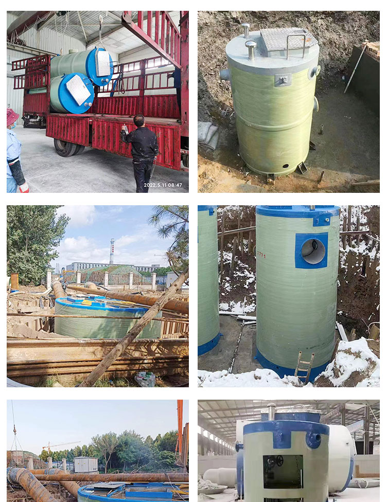 Liwei fiberglass integrated drainage pump station prefabricated rainwater and sewage interception well buried remote pump