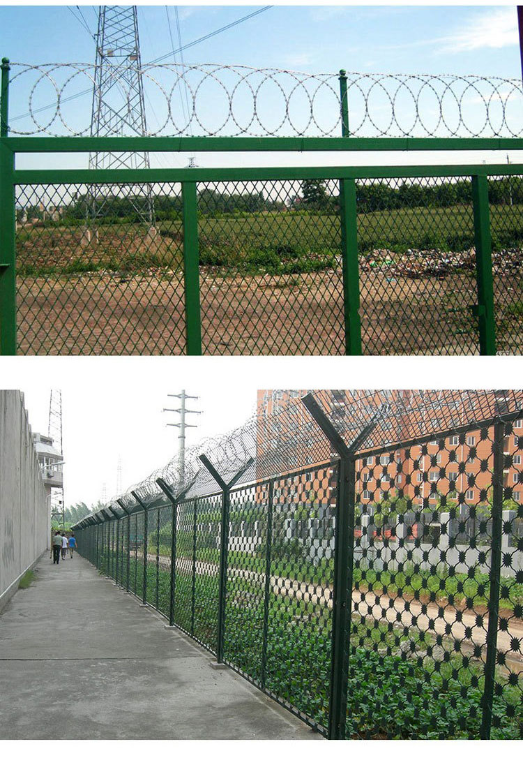 Hengding Supervision Area Blade Guardrail Prison Anti climbing Fence Welding Isolation Steel Mesh Wall Support Customization