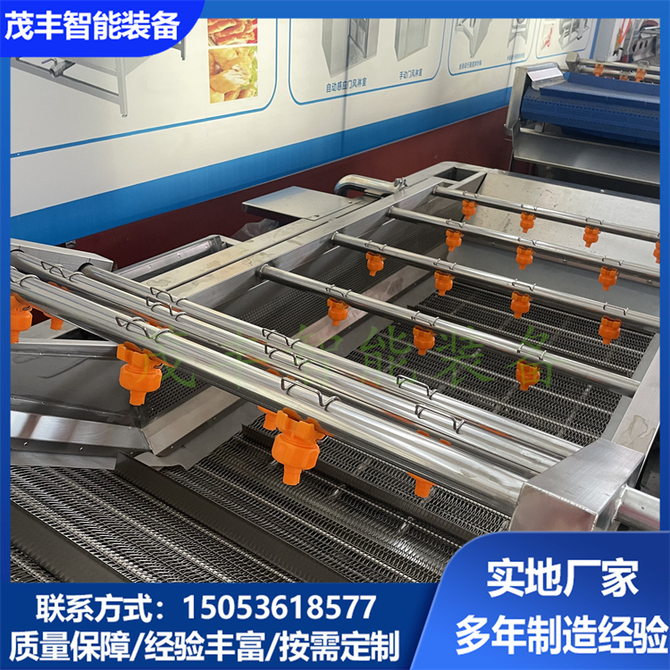 Fruit and vegetable bubble cleaning machine to remove agricultural residues, vegetable washing machine, prefabricated vegetable production and processing line, customizable