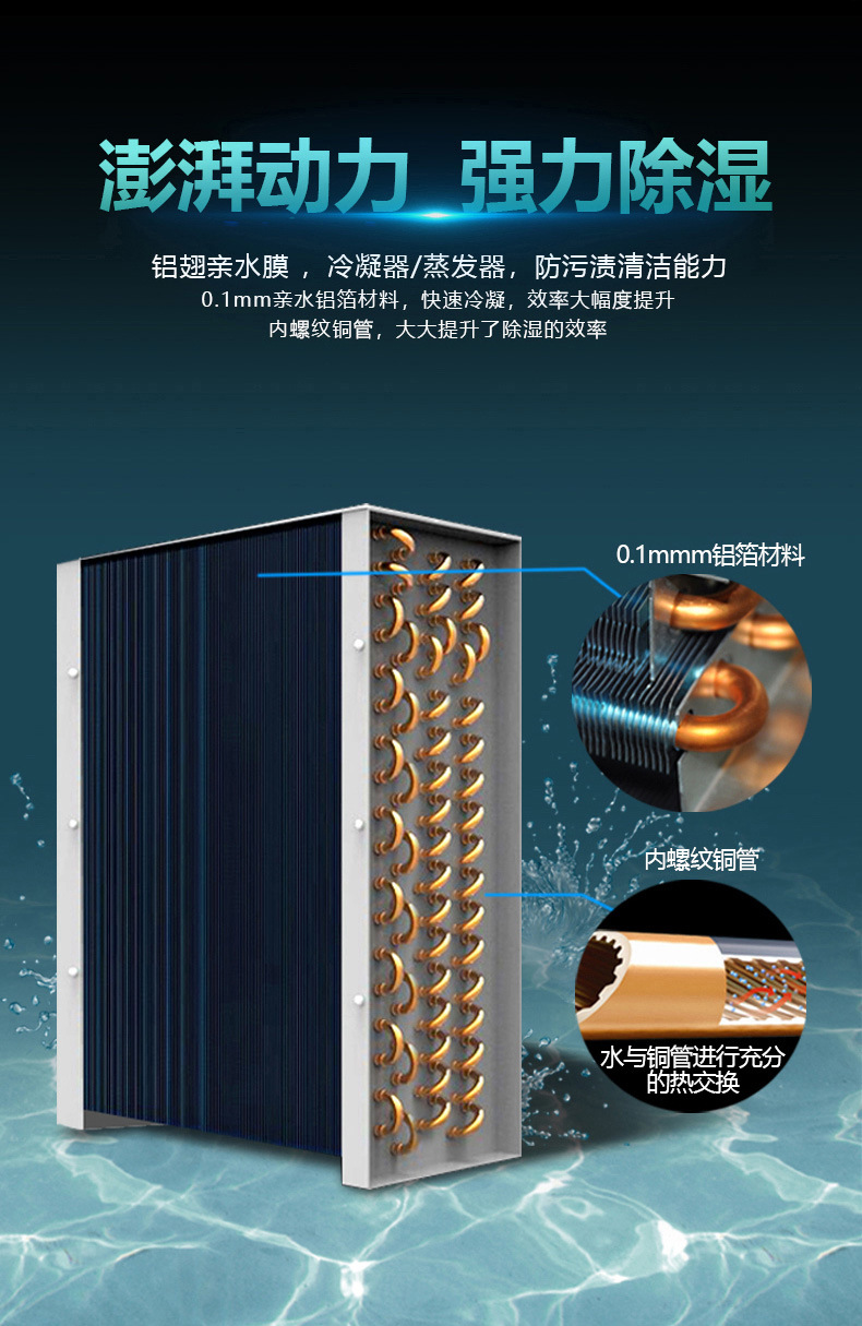 Wet man vertical pipe Dehumidifier high-power workshop villa hotel basement purification industrial commercial dehumidification