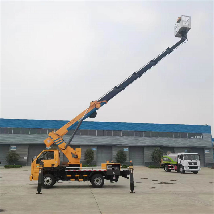 27 meter high-altitude work vehicle blue card curved arm multifunctional lifting and climbing vehicle mounted high-altitude platform