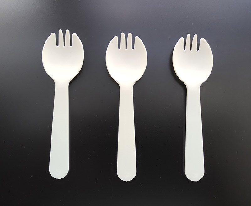 PLA degradable cake knife fork spoon set Disposable tableware four piece set custom dessert gift