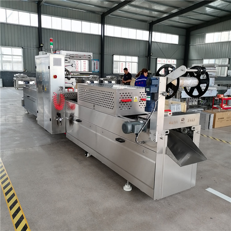 Stretching film continuous packaging machine sausage Thermoforming Vacuum packing equipment automatic evacuation machine