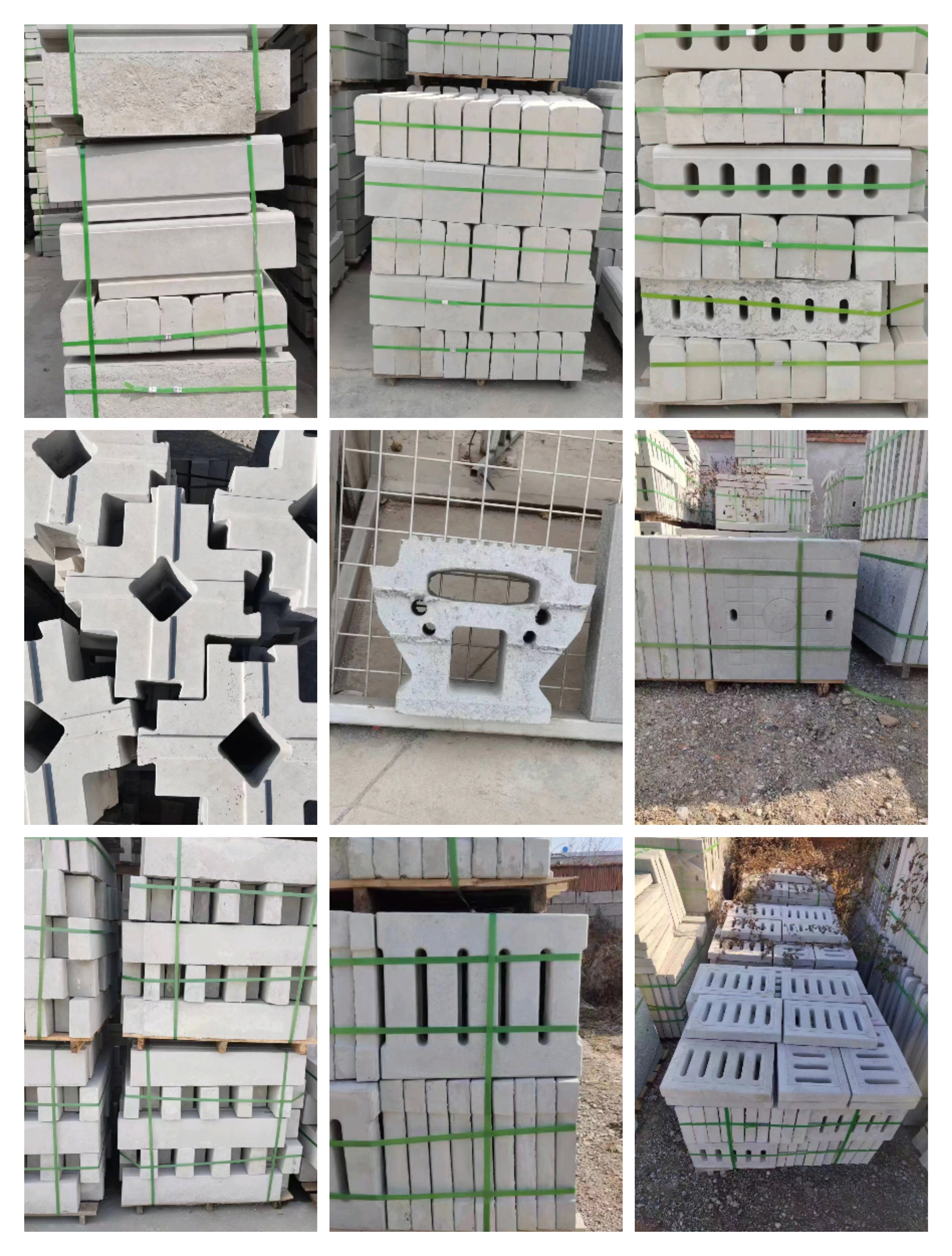 Hexagonal slope protection brick module brick well, splayed grass planting brick, tactile paving brick, tree enclosure, stone well cover