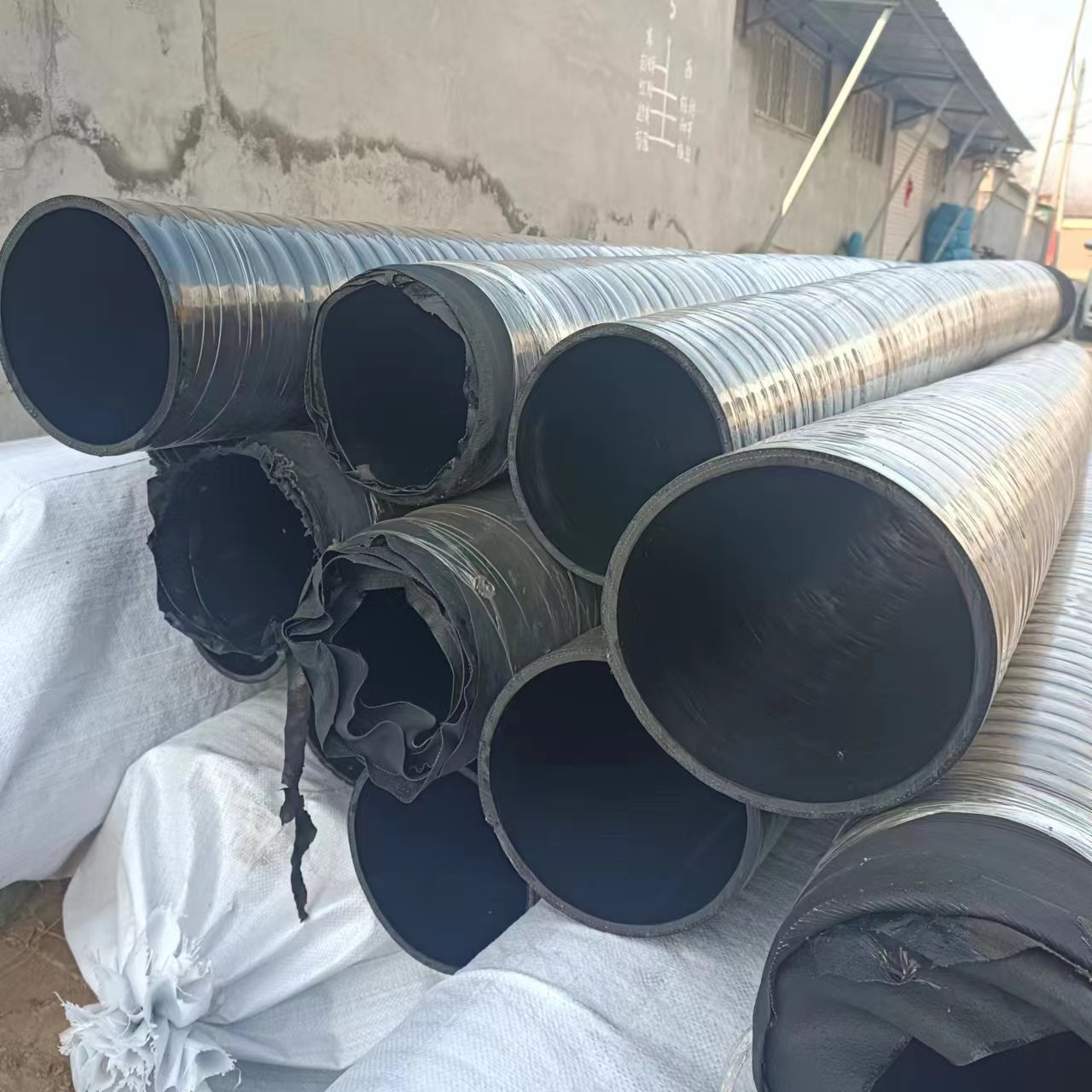 Large diameter steel wire skeleton rubber hose, air pressure air pipe, ventilation expansion hose, cloth clamping and threading pipe