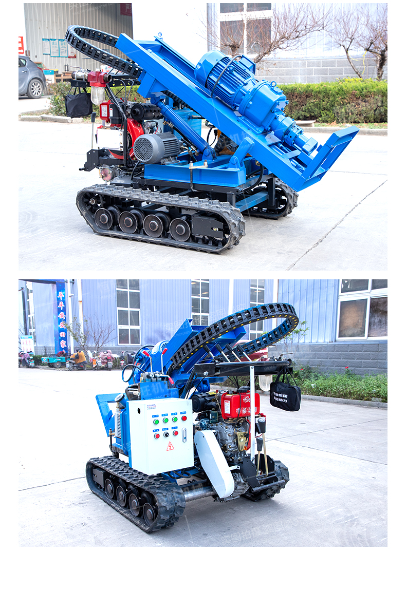 Diesel tracked pneumatic down-the-hole drilling machine for outdoor drilling, blasting holes, pneumatic anchoring drilling machine, rock drilling machine