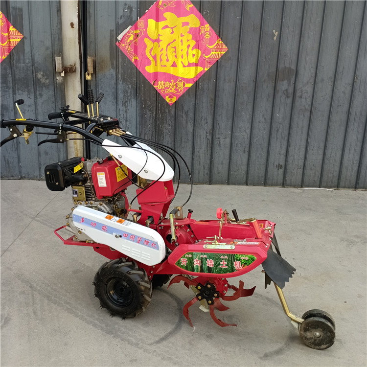 Zhixun Scallion Planting and Earthing Machine Handheld Morchella Mushroom Trenching and Earthing Machine Four Wheel Drive Multi functional Trenching Machine