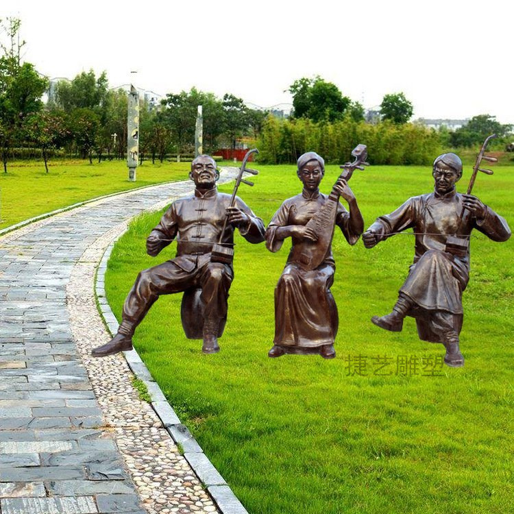 Jieyi sketch copper sculpture, children playing, folk culture, street character decorations, scenic area theme copper sculpture