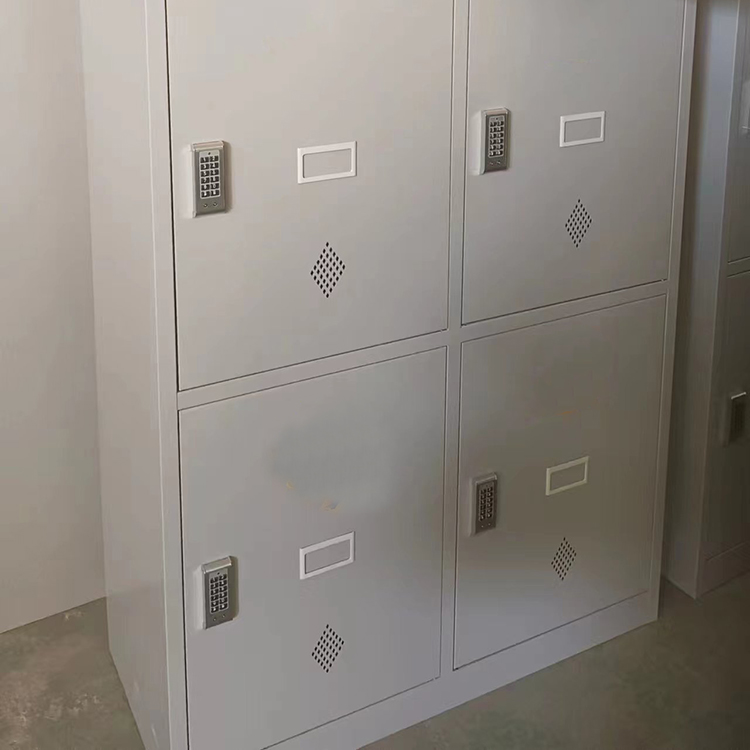 Employee lockers with multiple doors, simple and thickened steel swing door storage cabinets, customized changing cabinets