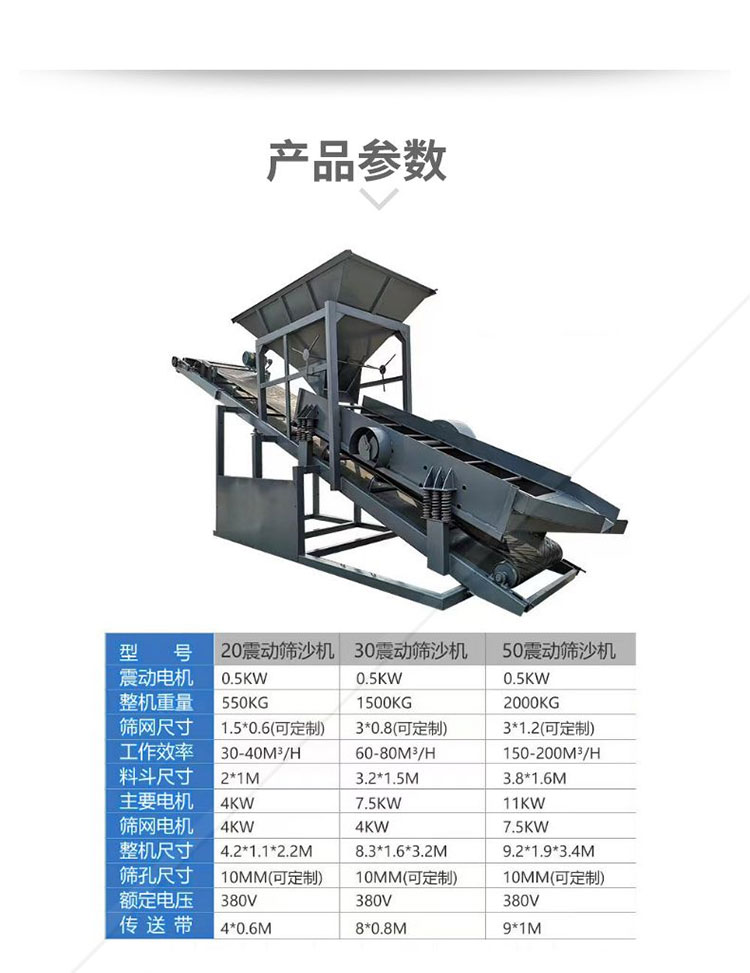 Vibration and sand screening integrated machine sand and stone separation equipment for screening large stone blocks, ore, construction waste, and sand field equipment