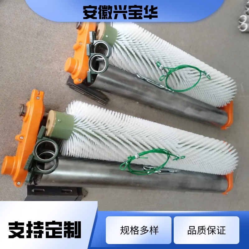 Belt conveyor unpowered brush cleaner wear-resistant nylon electric cleaning roller brush