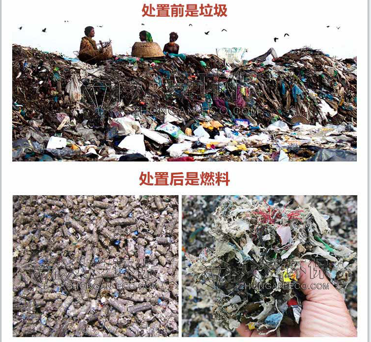 Industrial solid waste shredder sorting machine RDF briquetting machine Textile fabric crushing preparation SRF fuel production line