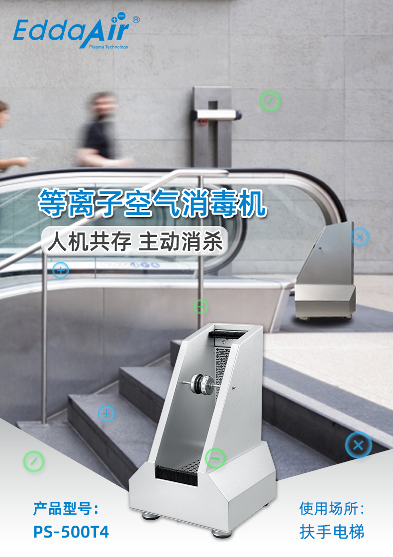 Handrail Elevator Plasma Disinfector Supermarket Mall Mall Building Elevator Handrail Disinfection and Sterilization Equipment