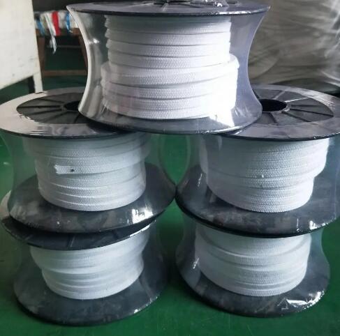 Kevlar fiber interwoven graphite polytetrafluoroethylene packing with aramid silicone core filler