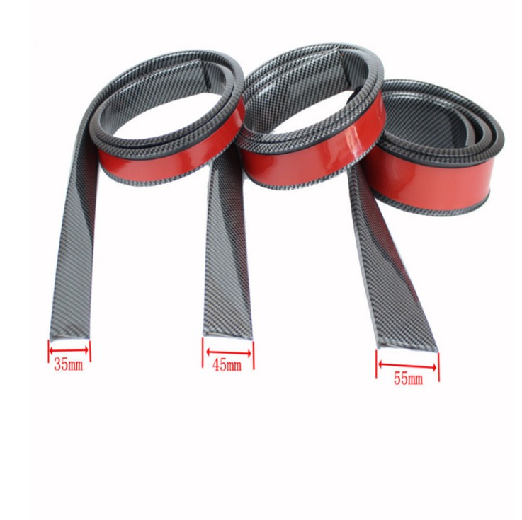 Non destructive installation of carbon fiber decorative strips for automotive universal rubber triangular wheel arches, wheel collision strips, mudguard strips