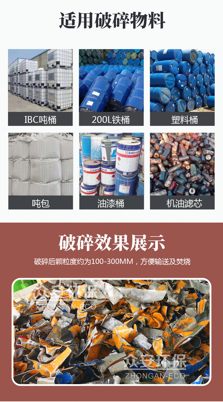 Paint bucket, ton bucket, iron bucket, oil cloth, oil filter cartridge, crusher, woven bag, ton bag, shredder, automatic firefighting