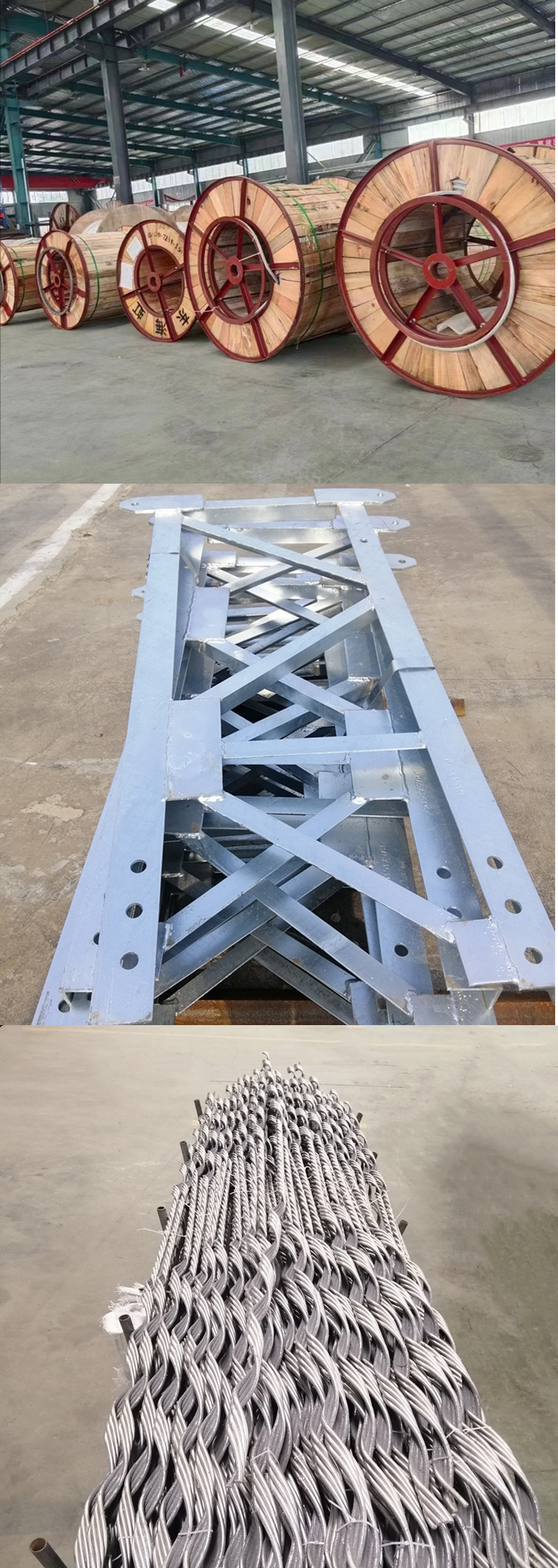 Hot dip galvanized angle steel cross arm 35KV line composite support welding type pole overhead fittings