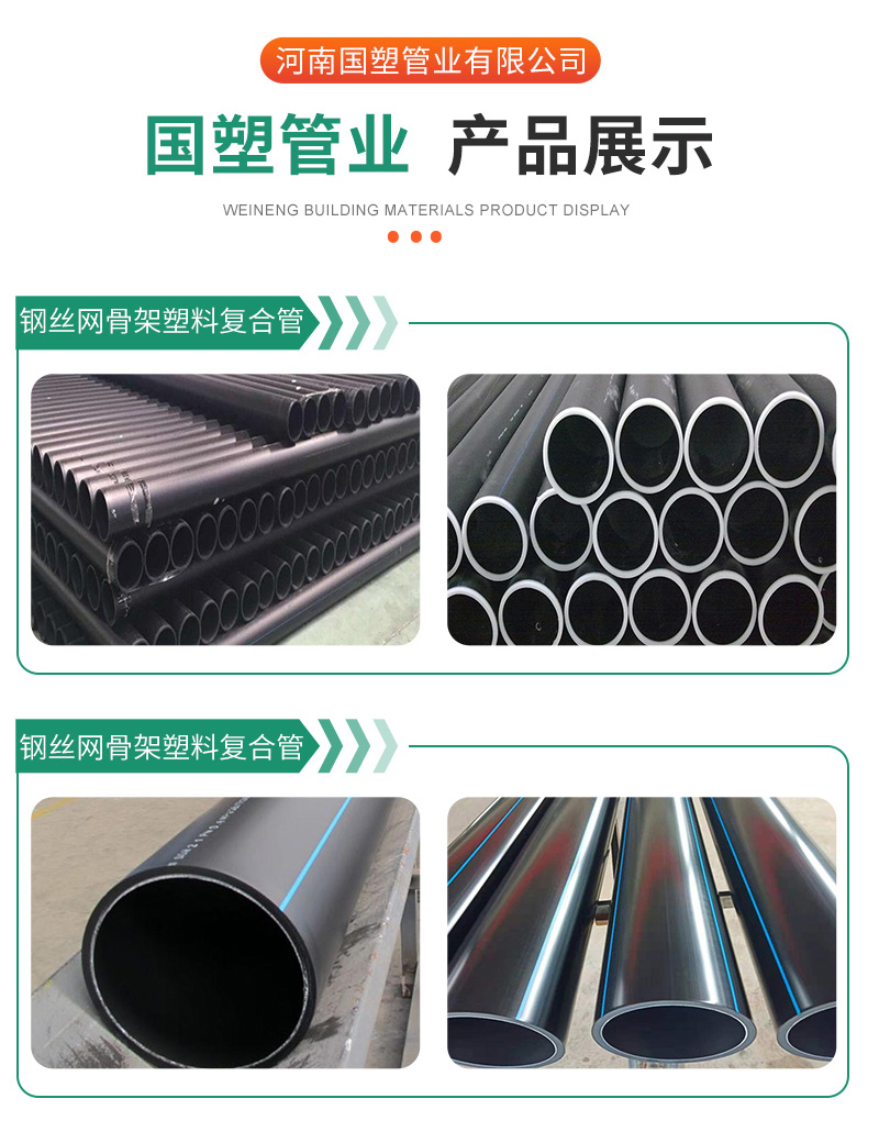 Steel wire mesh skeleton pipe, steel plastic composite pipe, plastic pipe for water supply, with complete specifications from China Plastics Pipe Industry