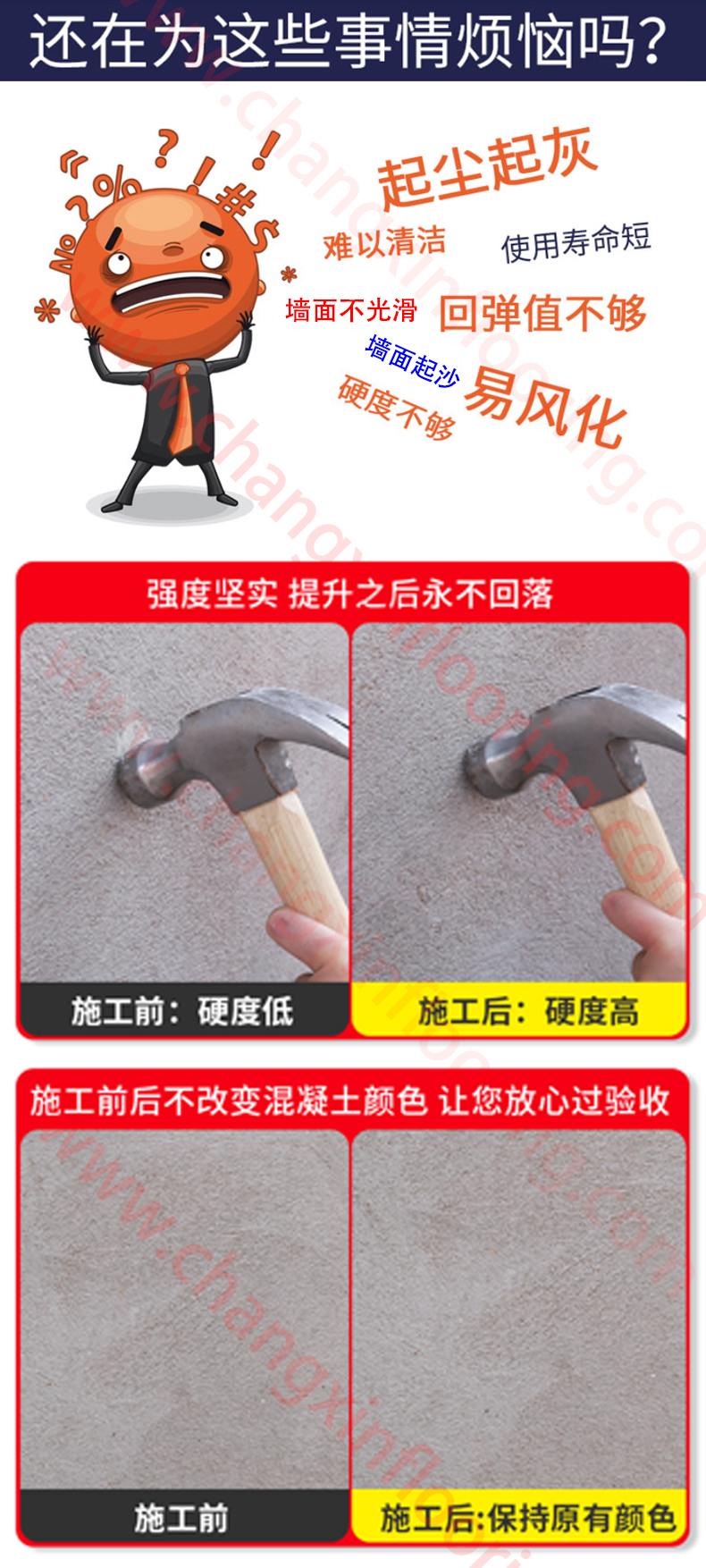 Wall concrete hardener manufacturer mortar reinforced sand fixing agent Wall sand and ash are not firm and fall off