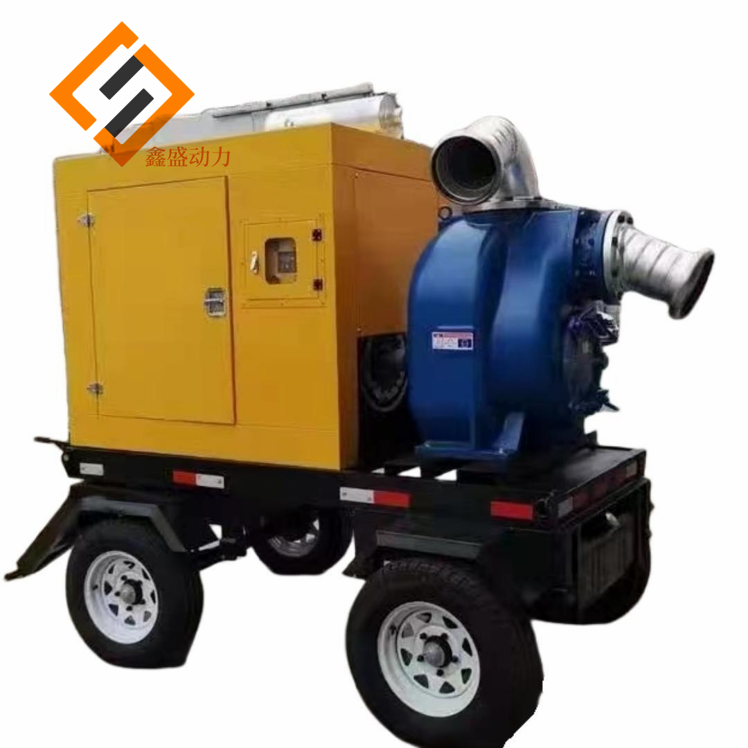 10 inch mobile pump truck water pump unit, large flow diesel engine sewage pump, self priming pump