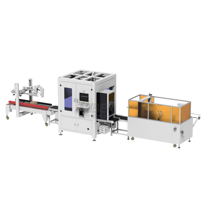 The automatic packaging assembly line consists of several types of packaging machines and is a one-time, multi-process automated production packaging line