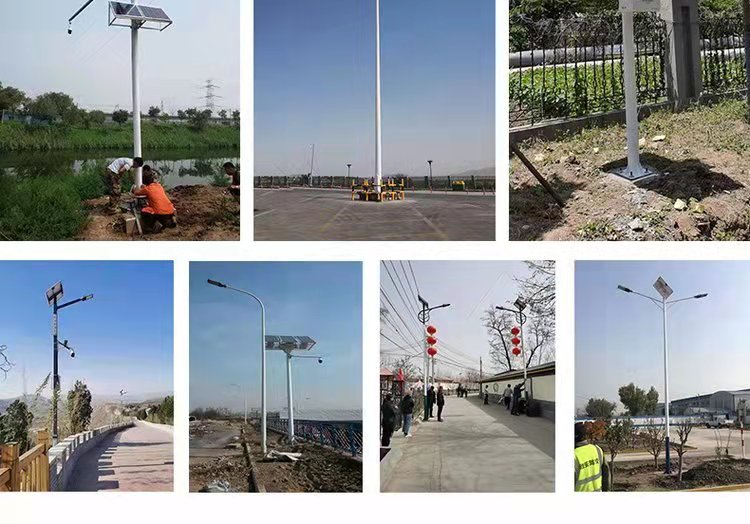 Stainless steel hot-dip galvanized solar photovoltaic power generation LED urban and rural road lights 6 meters