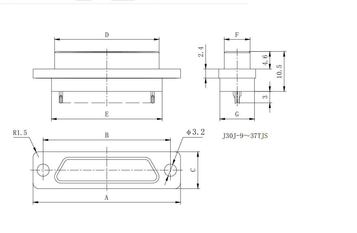 Zhuoyi ZY micro rectangular electrical connector J30J-9TJS 9-core plug, nickel plated, wire welded