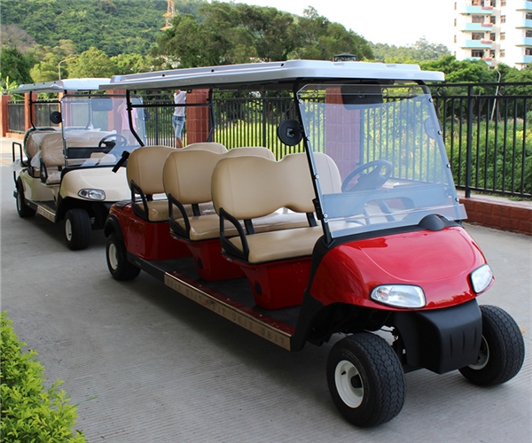 Donglang four wheel and four seat electric golf cart has low operating cost and unique appearance