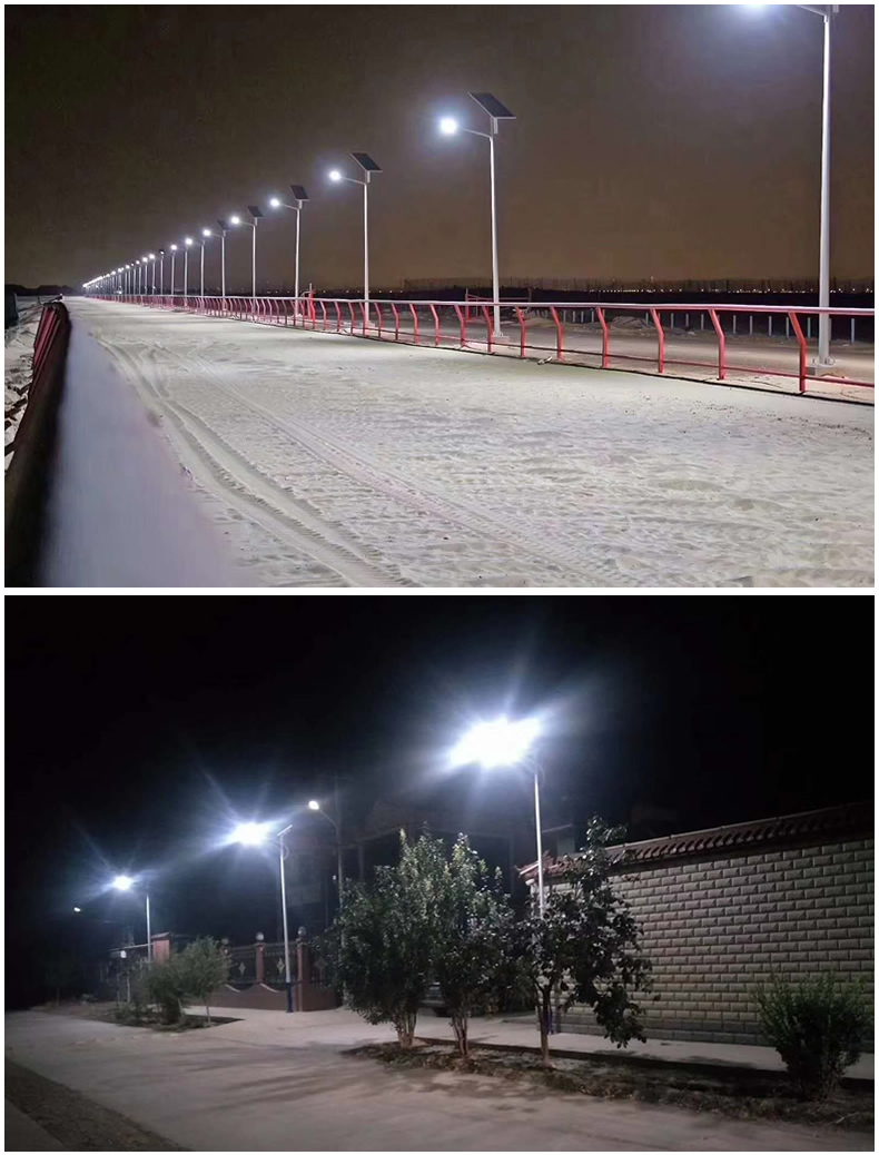 Outdoor solar street light integrated induction light projection light New rural municipal engineering street light pole