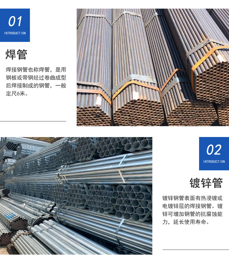 Q345B galvanized pipe stock Q235B hot-dip galvanized steel pipe manufacturing industry wholesale and retail