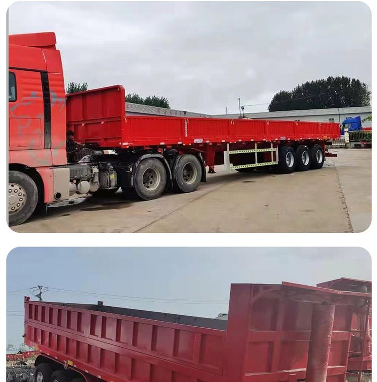 13 meter flower railing rollover semi trailer modified to invisible high railing dump trailer manufacturer produces high-strength steel