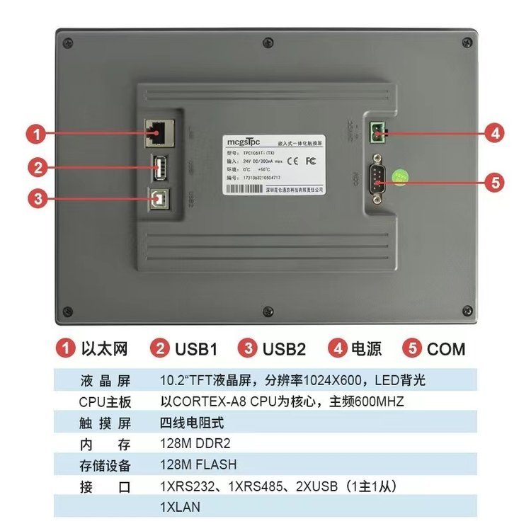 Embedded integrated TPC7032kX MCGSPRO version 7-inch 128M quad core processor Kunlun on state touch screen