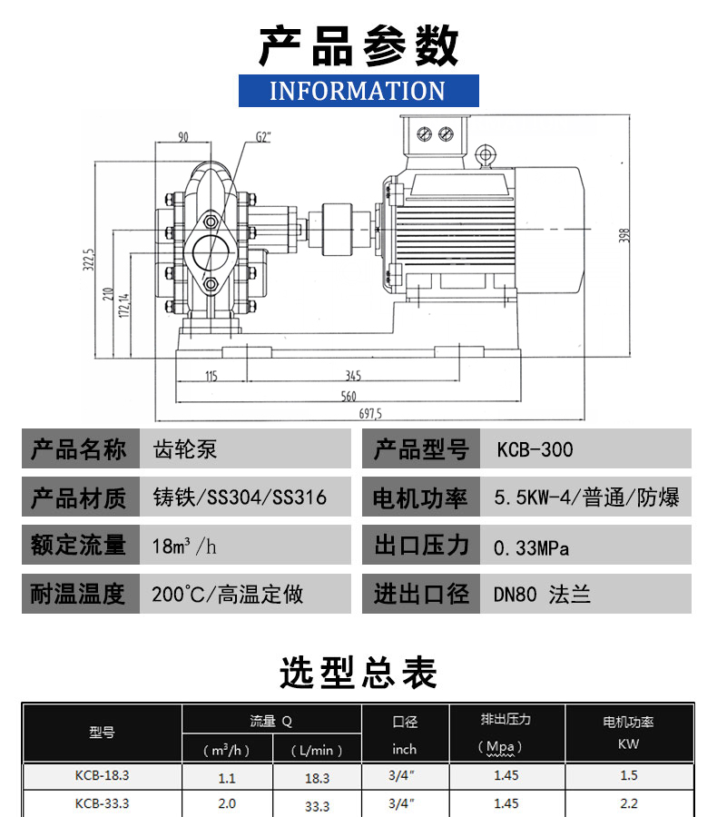 Lianquan spot quality assurance KCB300 high viscosity high temperature self-priming gear pump KCB-300 gear oil pump