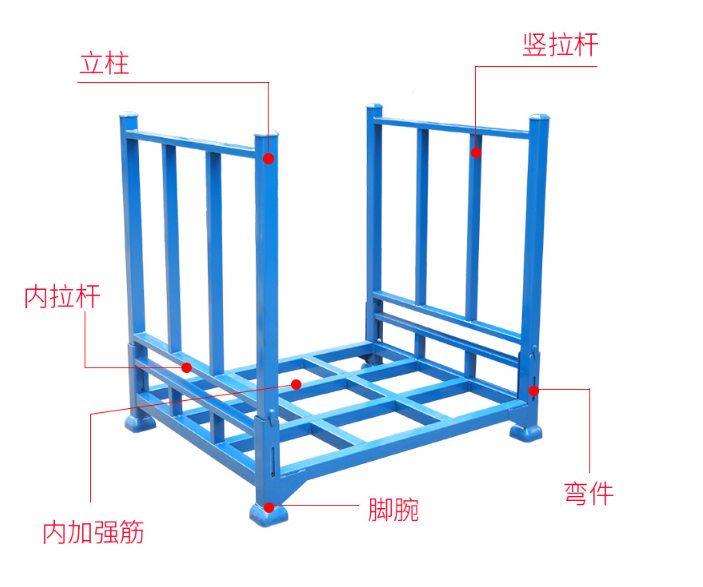 Cold storage stacking rack, cleverly fixed rack, forklift foldable stacking rack, steel tube insertion storage fabric rack