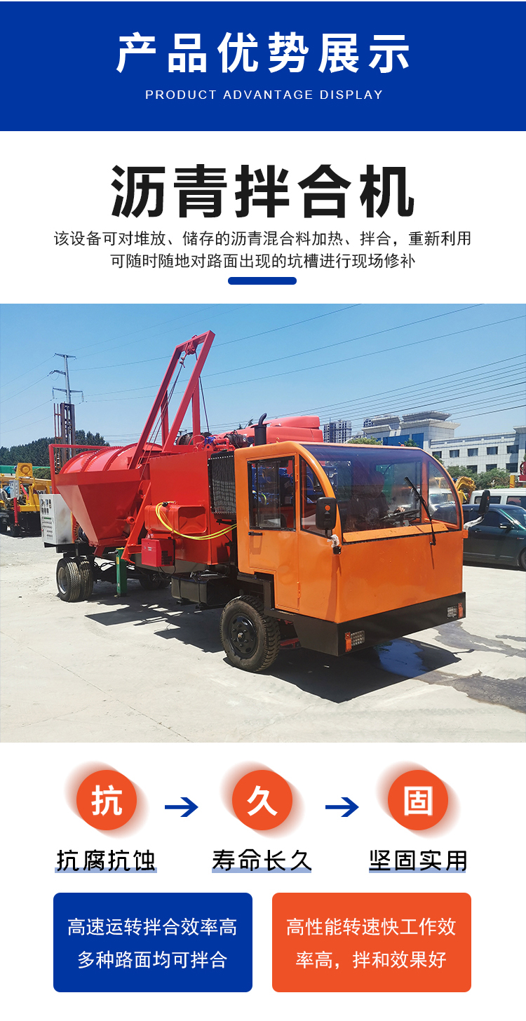 Manufacturer of asphalt mixing concrete machine and small mixer for TW-1.5 square road surface repair equipment