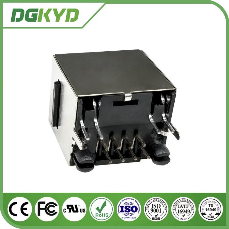 RJ45 立式网口插座8P8C带耳圆针工业网口DGKYD52TE1188AB1A1D20Y1