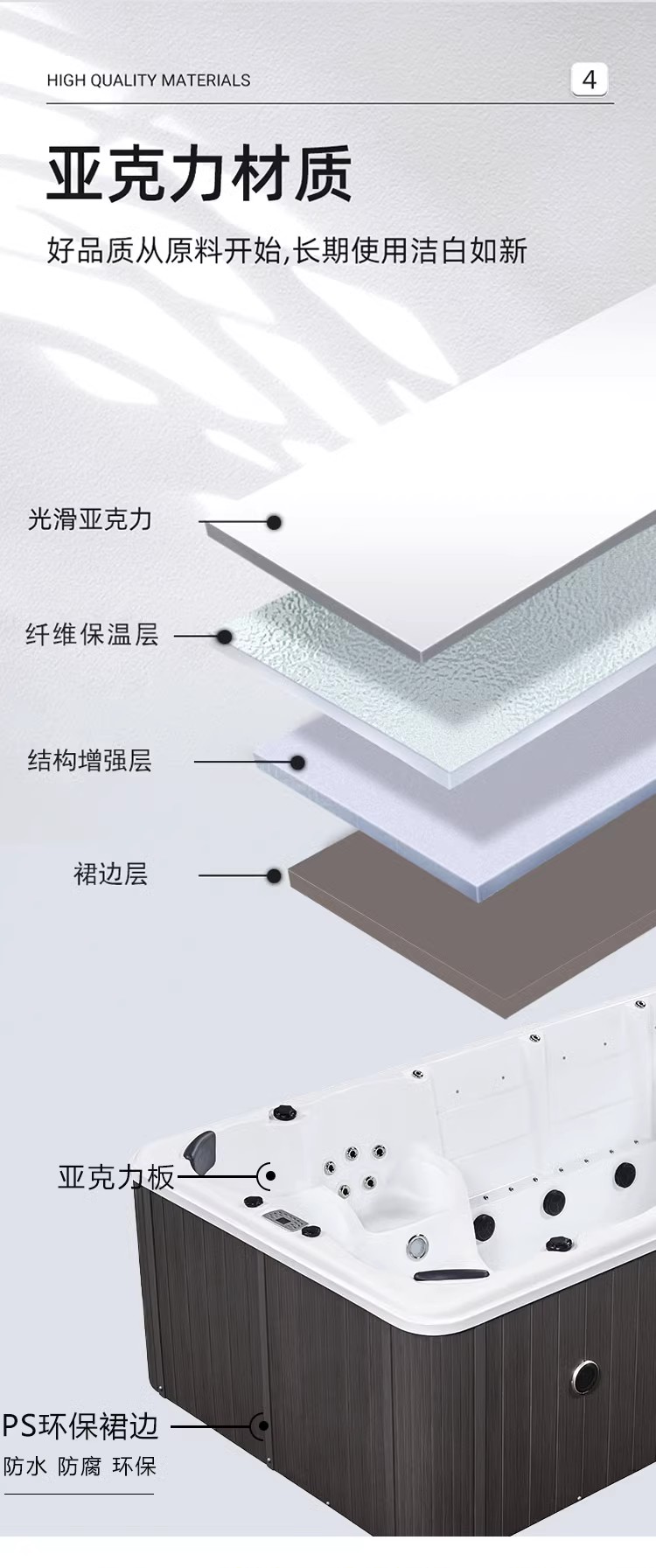 Indoor constant temperature tank for infants, children, and babies, with a length of 3 meters and a width of 2 meters, circulating sterilization, surfing, and small household swimming pool